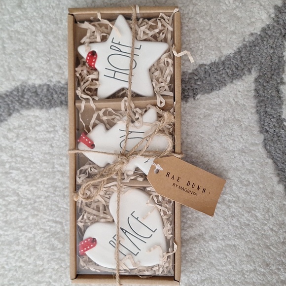 Rae Dunn Other - NEW Rae Dunn Christmas Holiday Ornaments - Set of 3 (Peace, Joy, Hope)